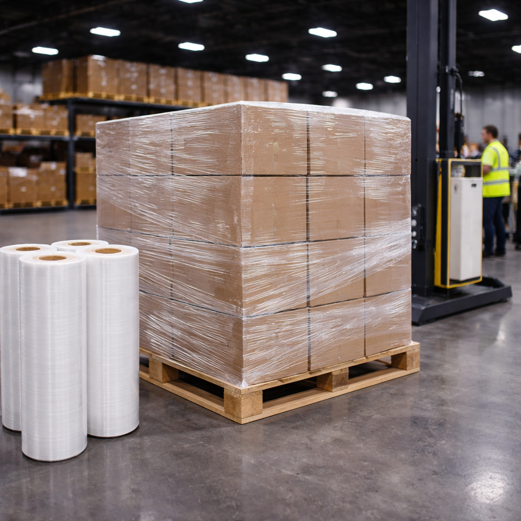 Poliestrech película stretch para pallets logística industrial México — Hanker